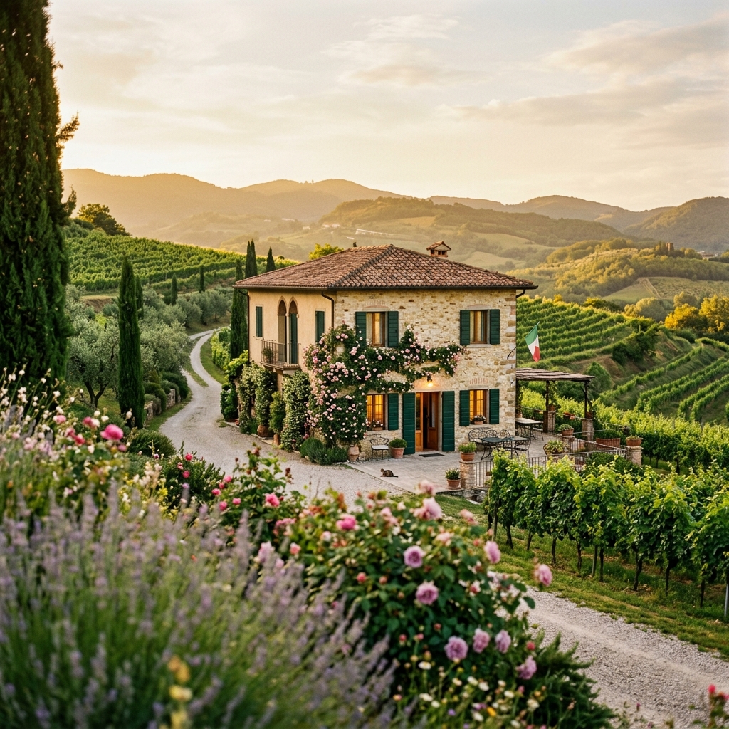 Stone villa in the Colli Euganei hills